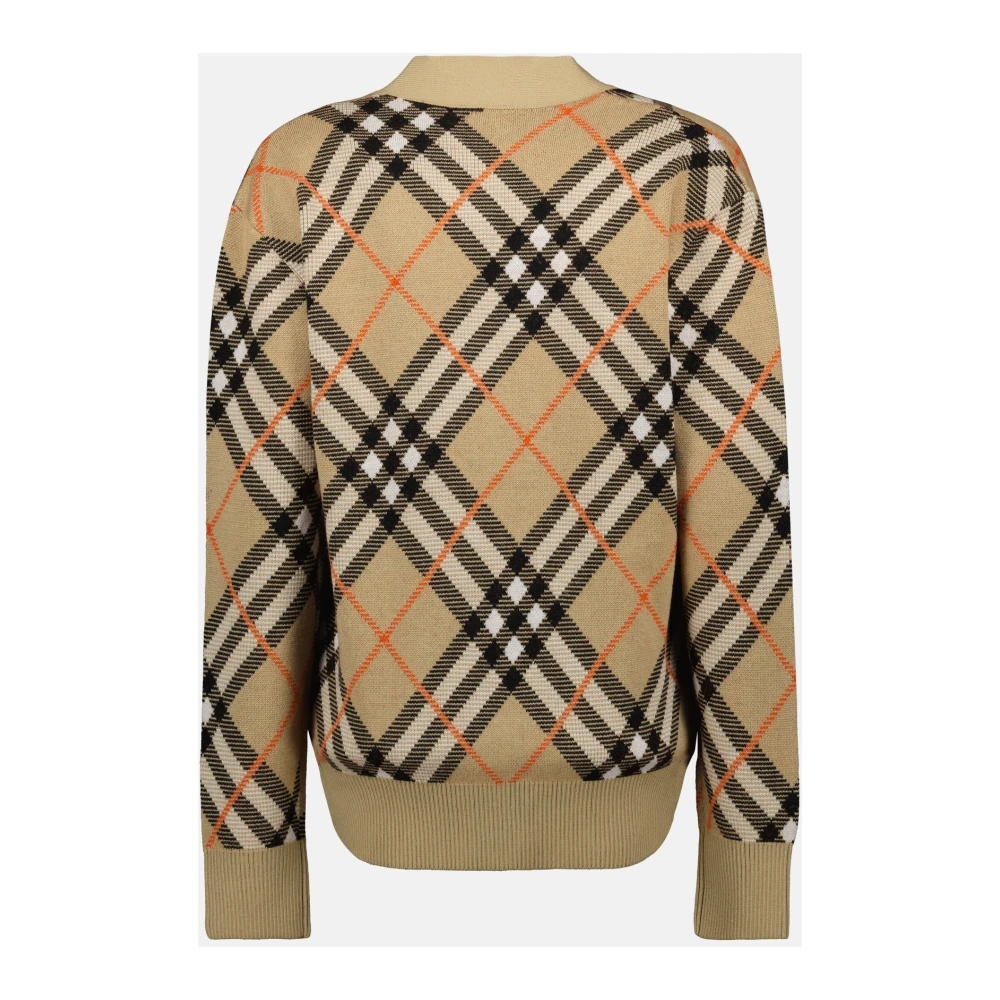 Burberry Geruite Cardigan met V-hals Multicolor Dames