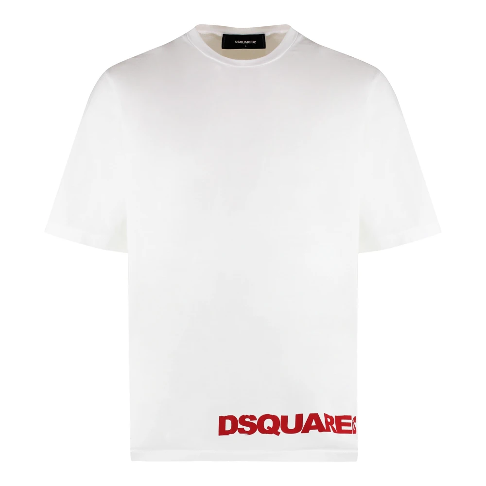 Dsquared2 Katoenen Crew-neck T-shirt met Logo White Heren