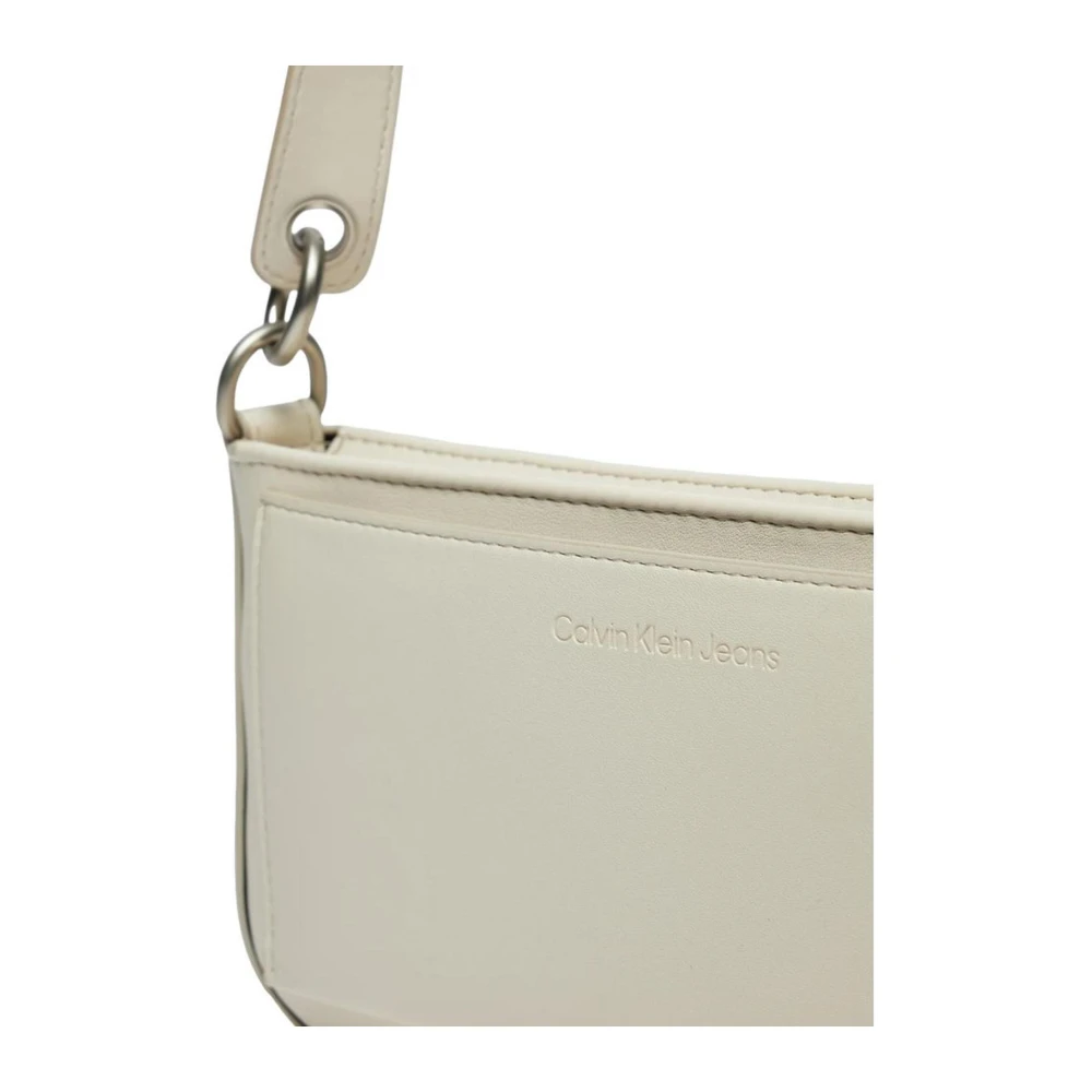 Calvin Klein Jeans Stijlvolle Beige Polyurethaan Dameshandtas Beige Dames