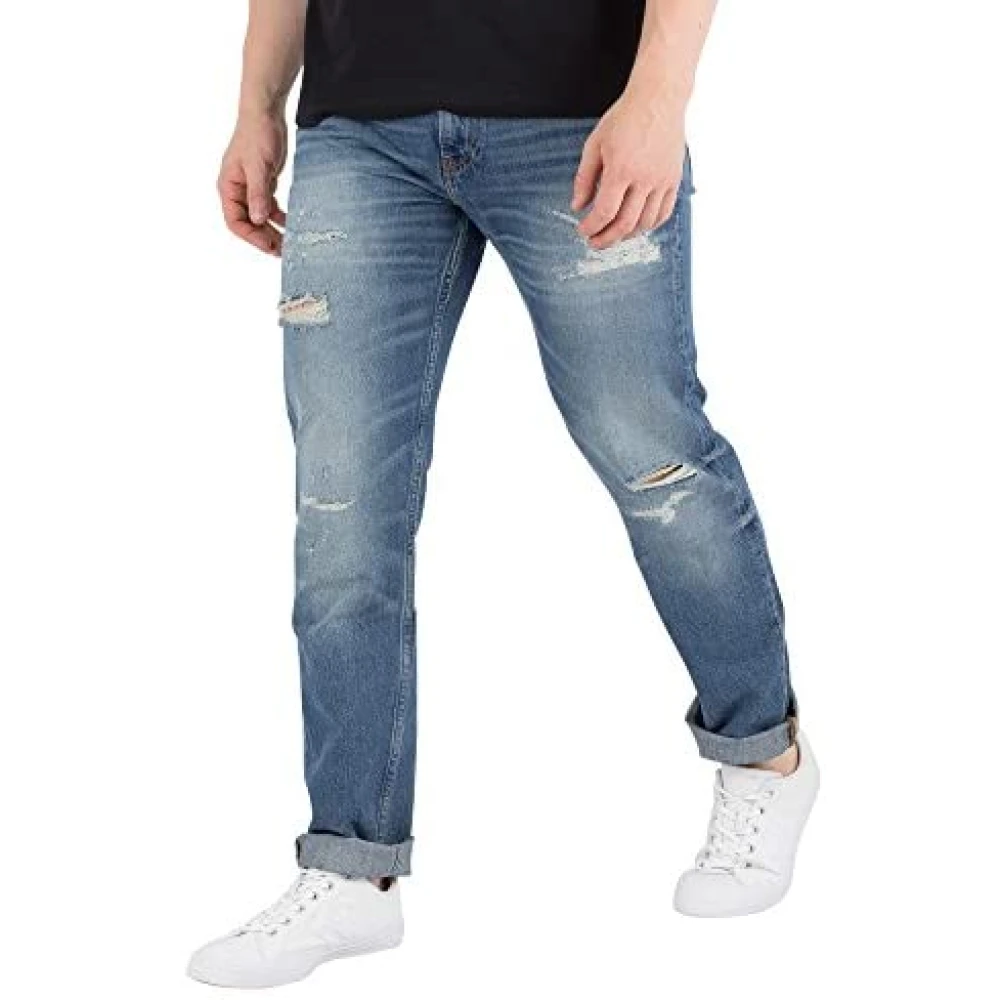 Calvin Klein Blauwe Denim Jeans Premium Italiaanse Stijl Blue Heren