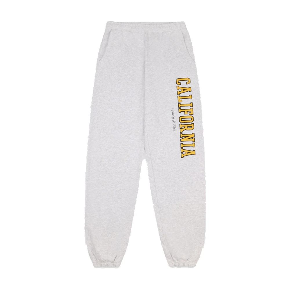 Sporty & Rich California Grå Sweatpants Uppgradera Elastiskt Logo Gray, Dam