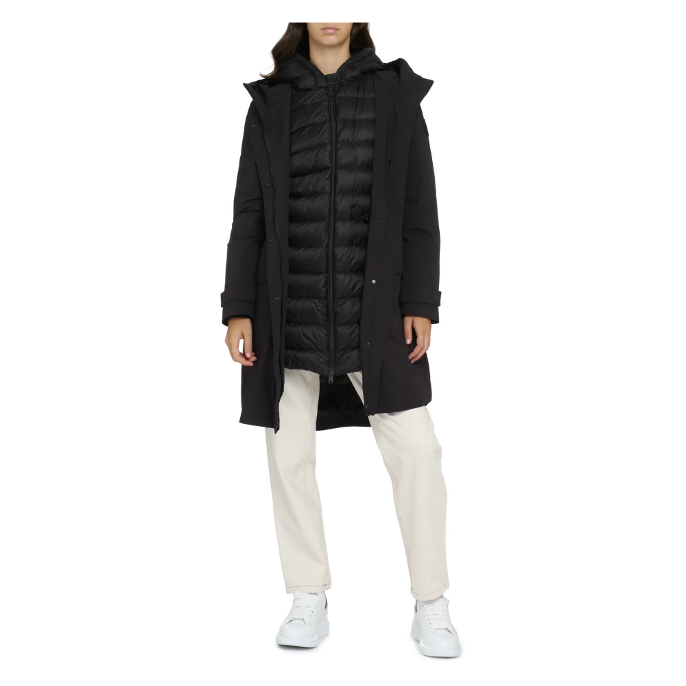 Woolrich Militaire technische stoffen parka met afneembare donsjas Black Dames