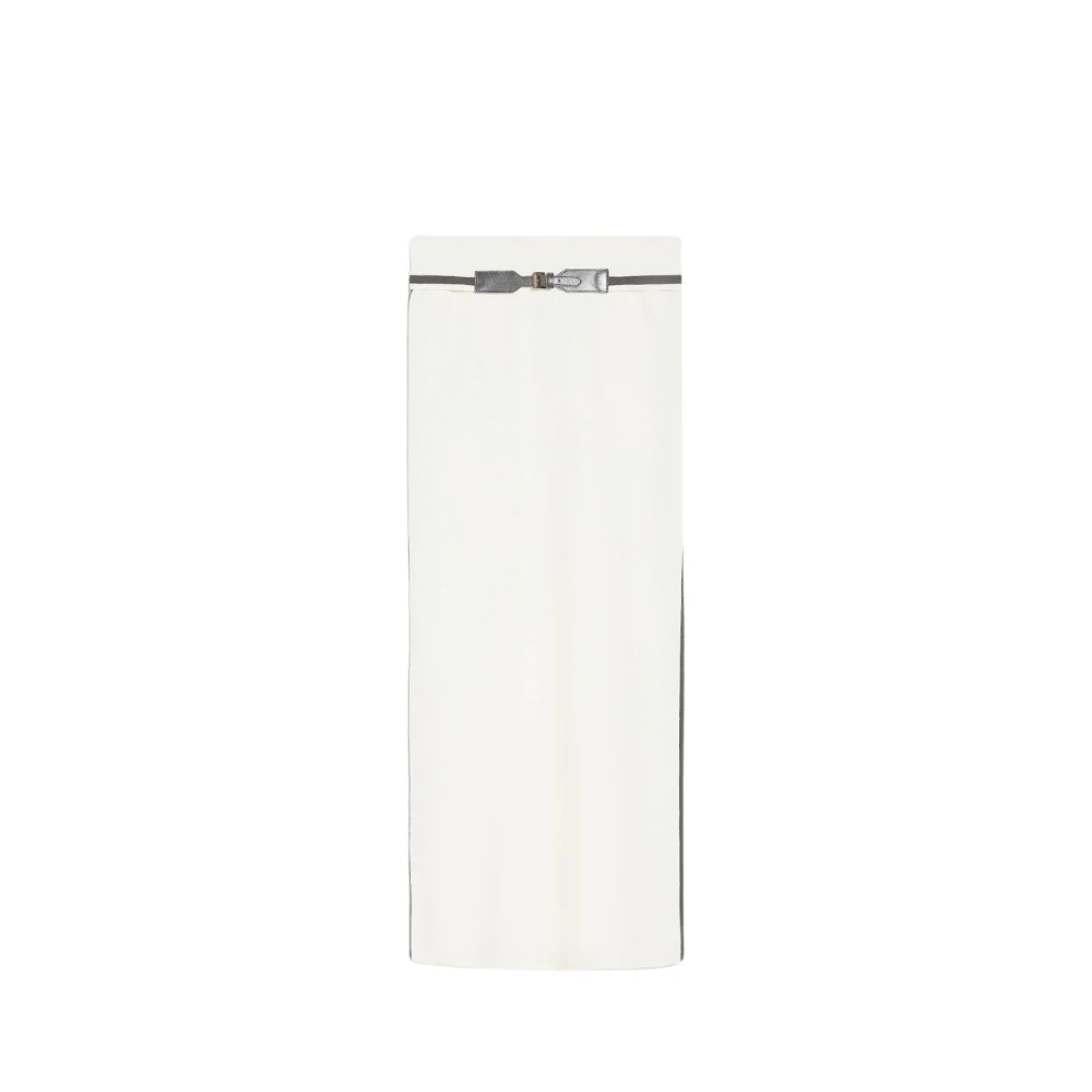 Max Mara Chique Katoenen Maxi Rok met Splitten Beige Dames