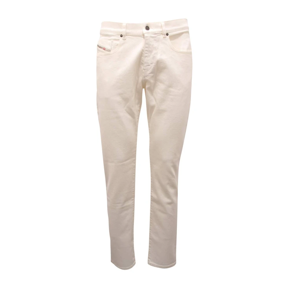 Diesel Men's White Slim Fit Jeans, W32, 2019 D-Strukt Denim Trousers
