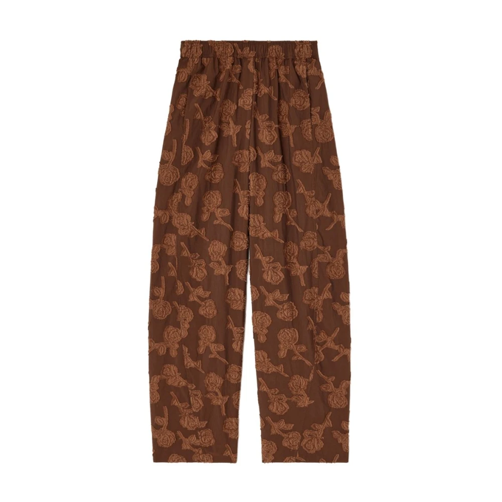 Ganni Donna Marrone - Pantaloni Fil Coupé - Trousers - M