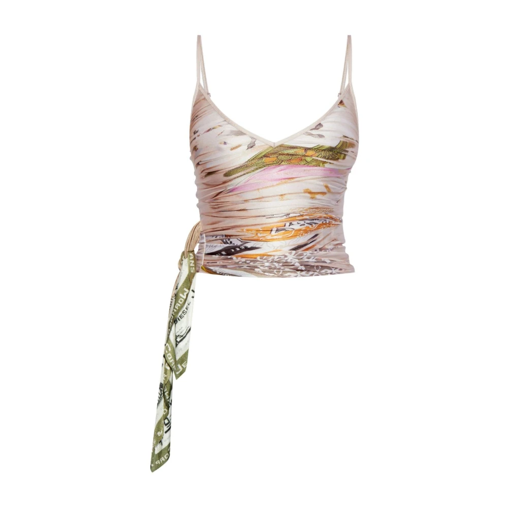 Diesel Roze Zijstrik V-hals Hemdje Multicolor Dames