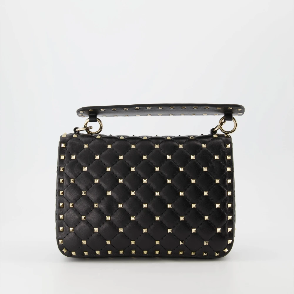Valentino Garavani Zwarte Lambskin Spike Tas Black Dames