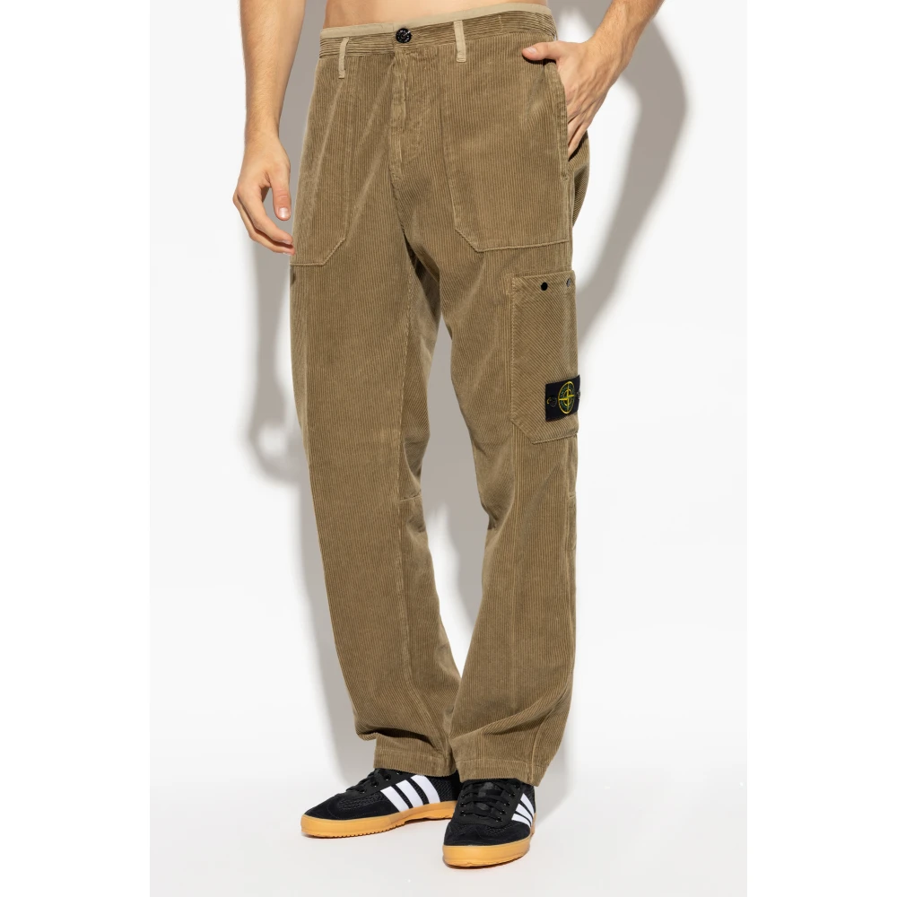 Stone Island Broek met logo Green Heren