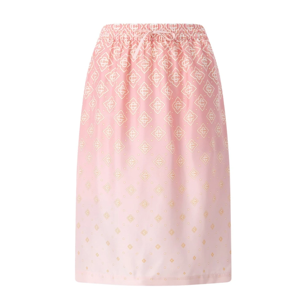 Casablanca Women's Pink Monogram Degrade Midi Skirt - Midi Skirts - S - Skirts