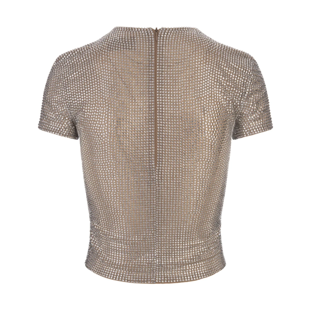 Giuseppe Di Morabito Kristalversierde Bruine Crew-Neck Top Brown Dames