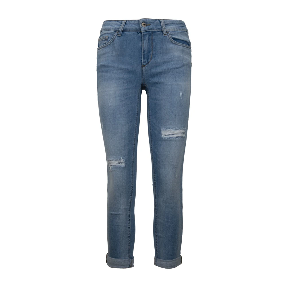 Liu Jo Dames Jeans met Rits en Knoop Blue Dames