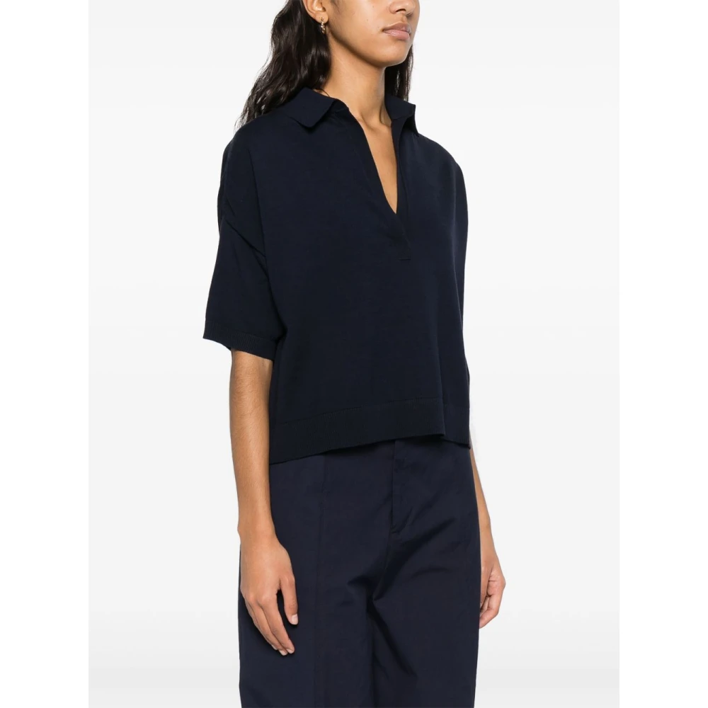 Semicouture Blauwe T-shirt en Polo Combo Blue Dames
