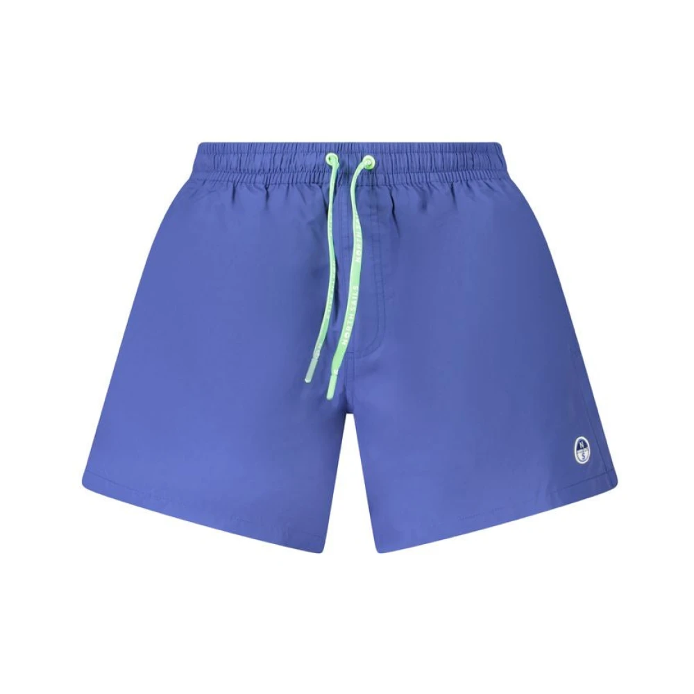 North Sails Men's Blue Cotton Swim Boxer With Ocean Details