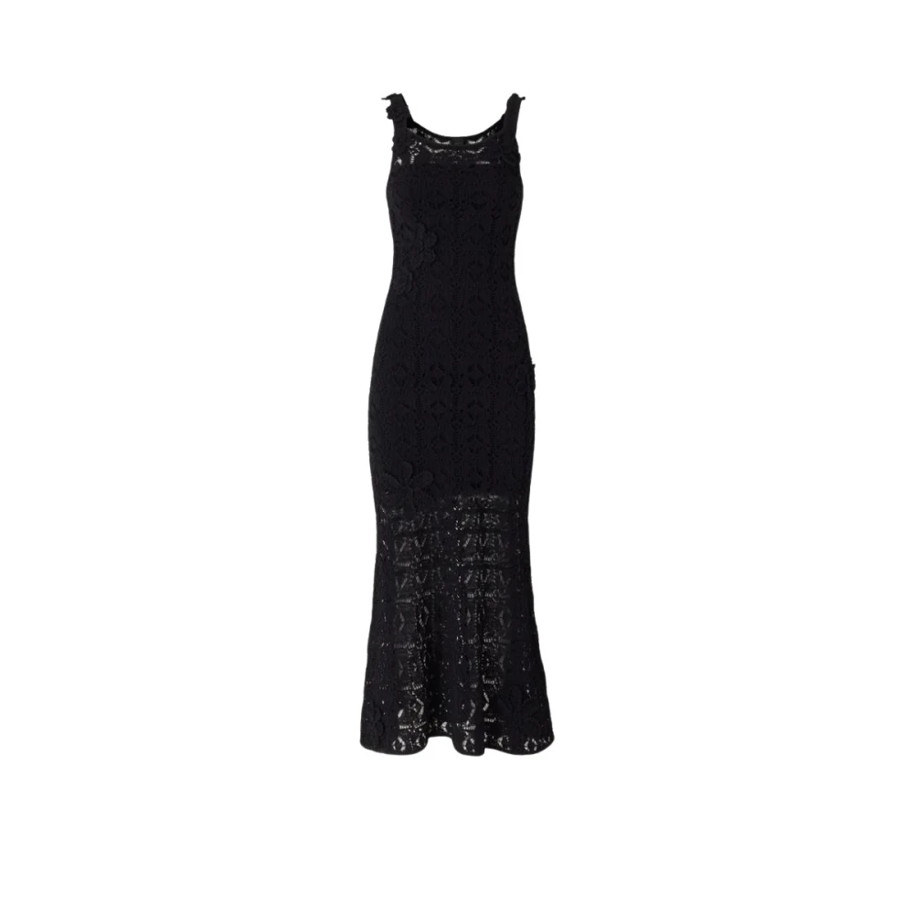 Pinko Women's Black Juncus Midi Dress - Knitted Dresses - M - Dresses