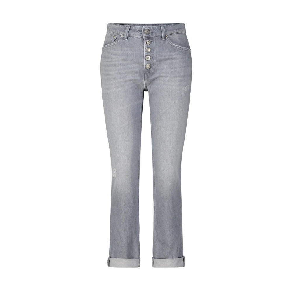 Dondup Women's Gray Relaxed-Fit Jeans With Tapered Leg - Cropped Jeans - W32 - Jeans