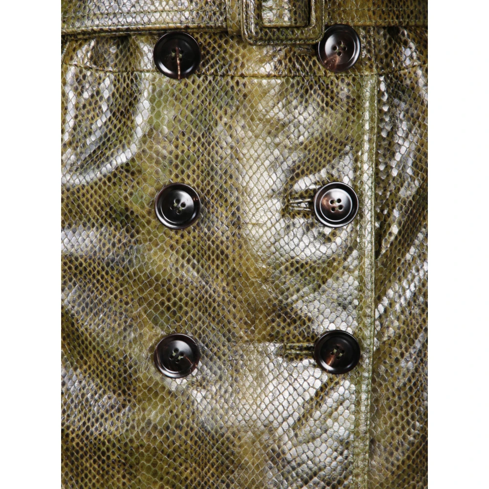 Tom Ford Groene Python Leren Trenchcoat Green Dames