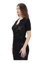 polo-noir-a-manches-courtes-avec-motif-etoile