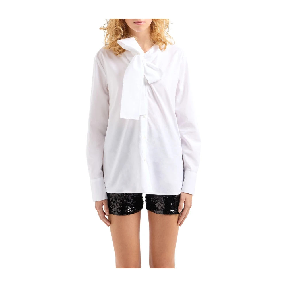 Emporio Armani Witte Overhemd met Strik White Dames