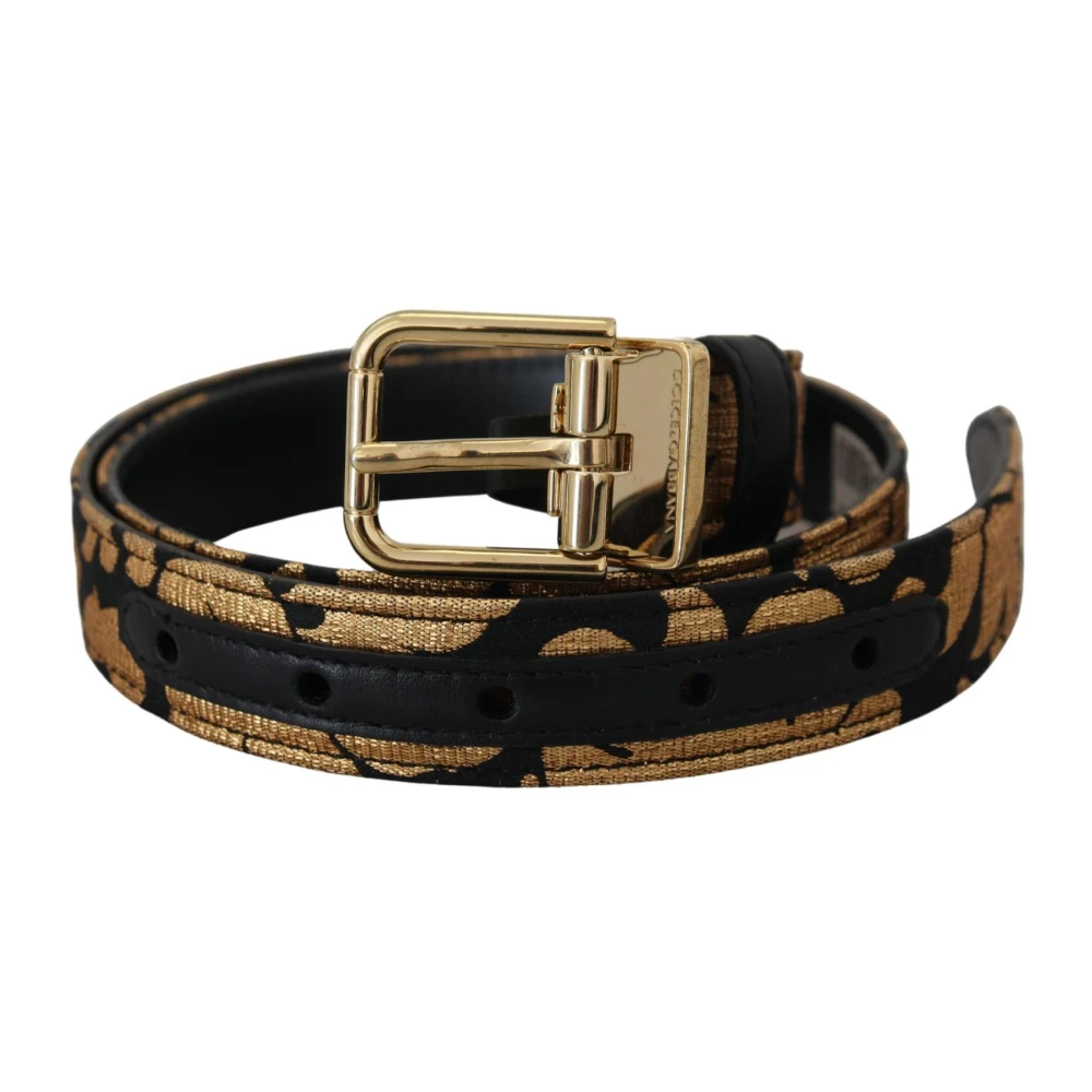 Dolce & Gabbana Multicolor Jacquard Logo Gesp Riem Multicolor Dames