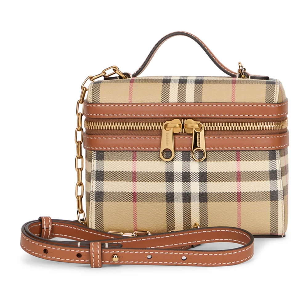 Burberry - Mini Check Vanity Bag - Bags - Damen - Beige - One Size - Bild 4