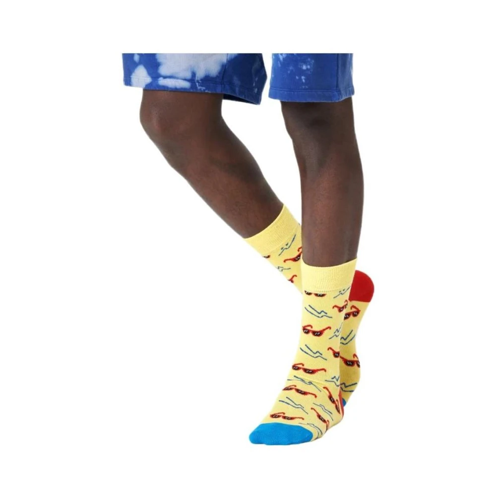 Happy Socks Gele Katoenen Crew Sokken Casual Stijl Multicolor Heren