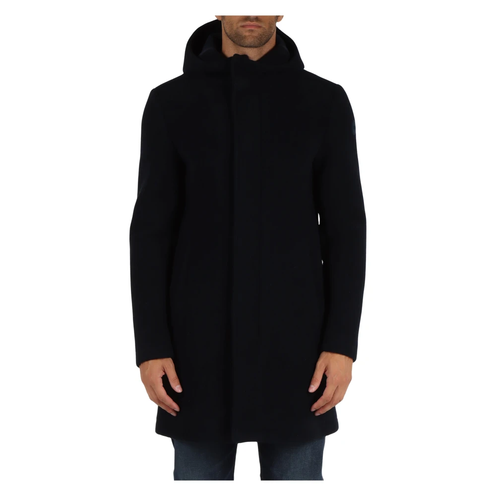 Colmar Wollen blend capuchonjas met rits Blue Heren
