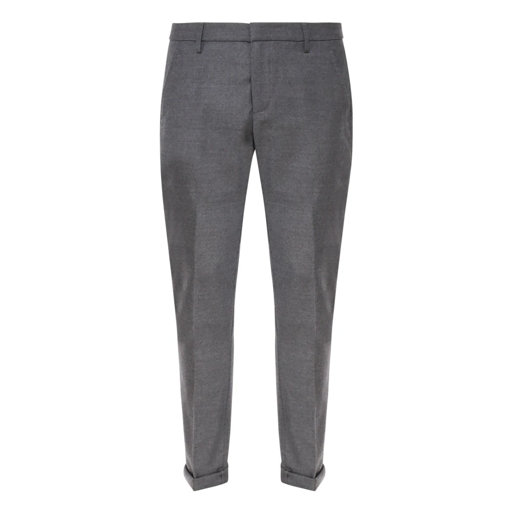 Dondup Grijze Wollen Blend Broek Enkel Lengte Gray Heren