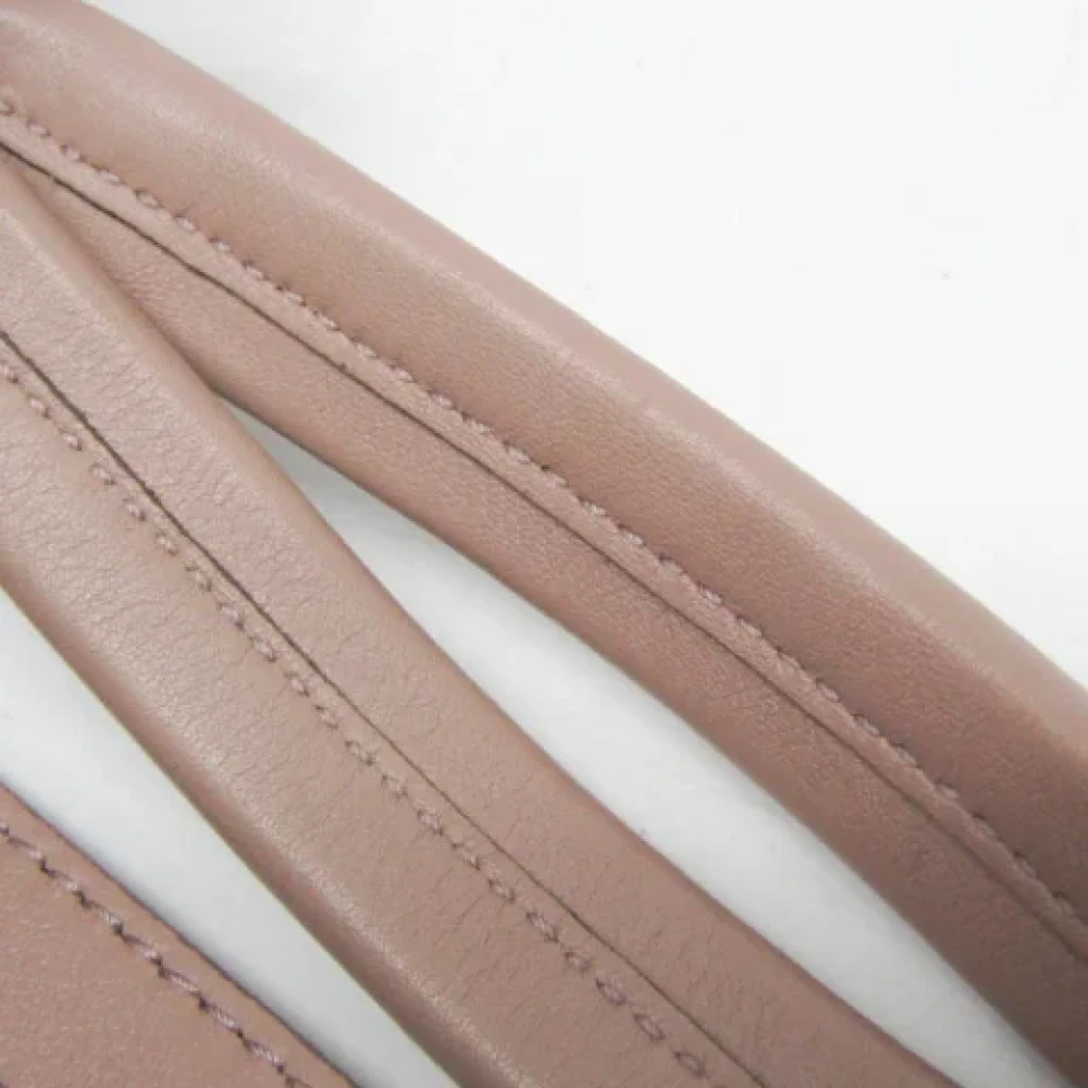 Salvatore Ferragamo Pre-owned Leather shoulder-bags Beige Dames