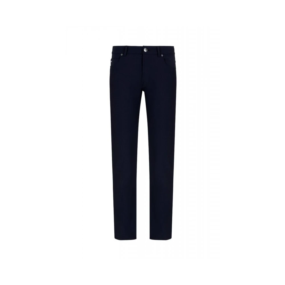 Emporio Armani Uomo Blu Pantaloni Slim-Fit
