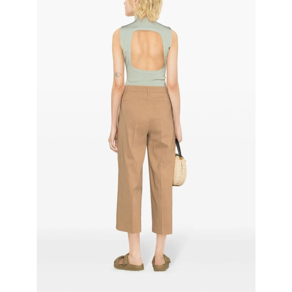 pinko Cropped Trousers Brown Dames