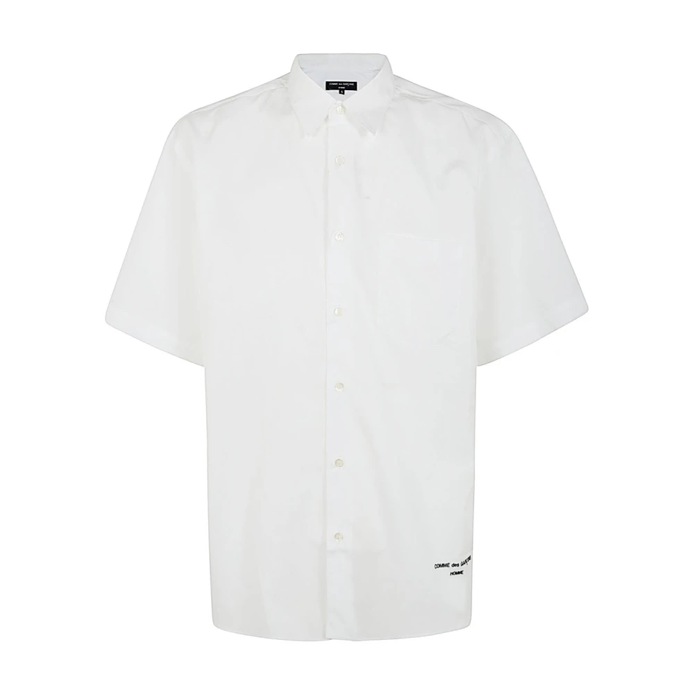 Comme des Garçons Witte Logo Katoenen Overhemd White Heren