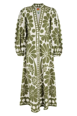 Palermo Buttoned Puff Sleeve Maxi Dress