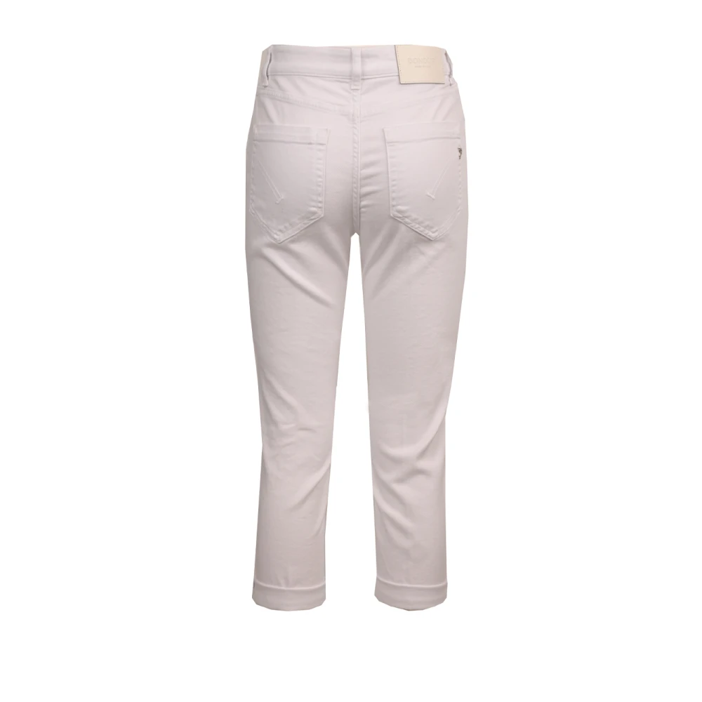 Dondup Wijde Katoenen Jeans Enkel Lengte White Dames