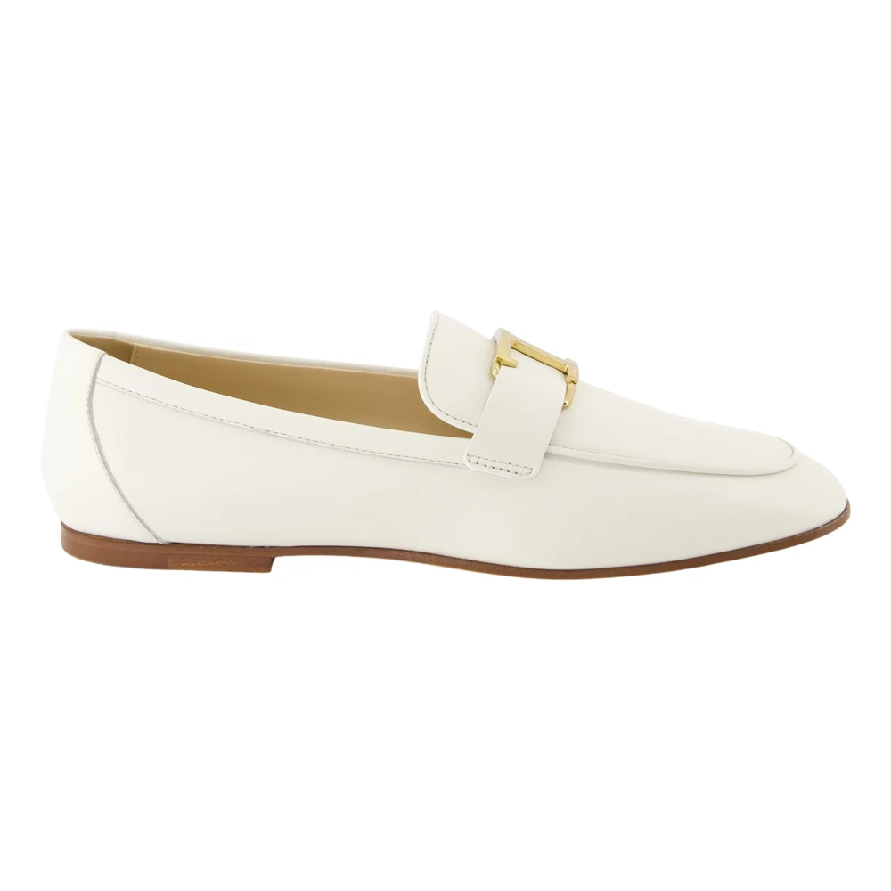 Tod's Women's White Loafers, 7 Uk, Slip-On Moccasins Timeless Collection