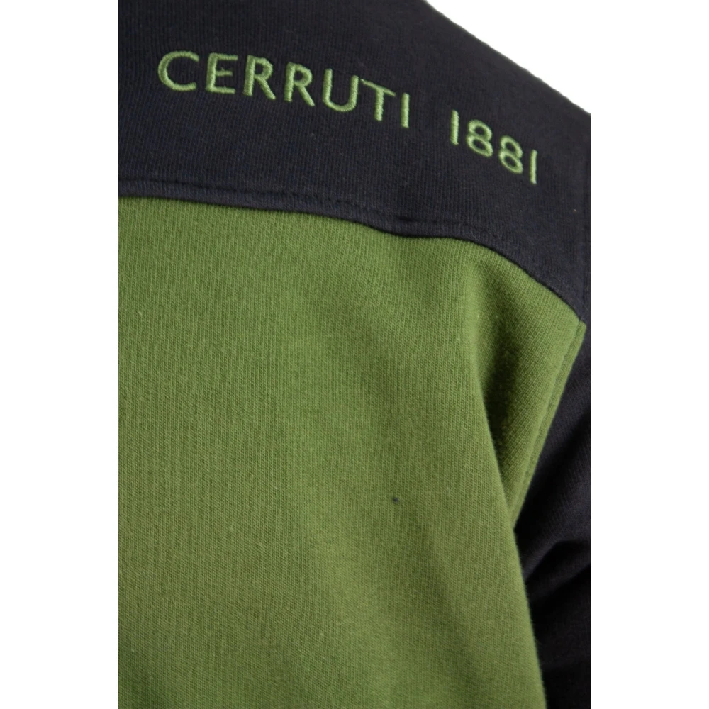 Cerruti 1881 Zwarte Zip Sweater Argeles Green Heren