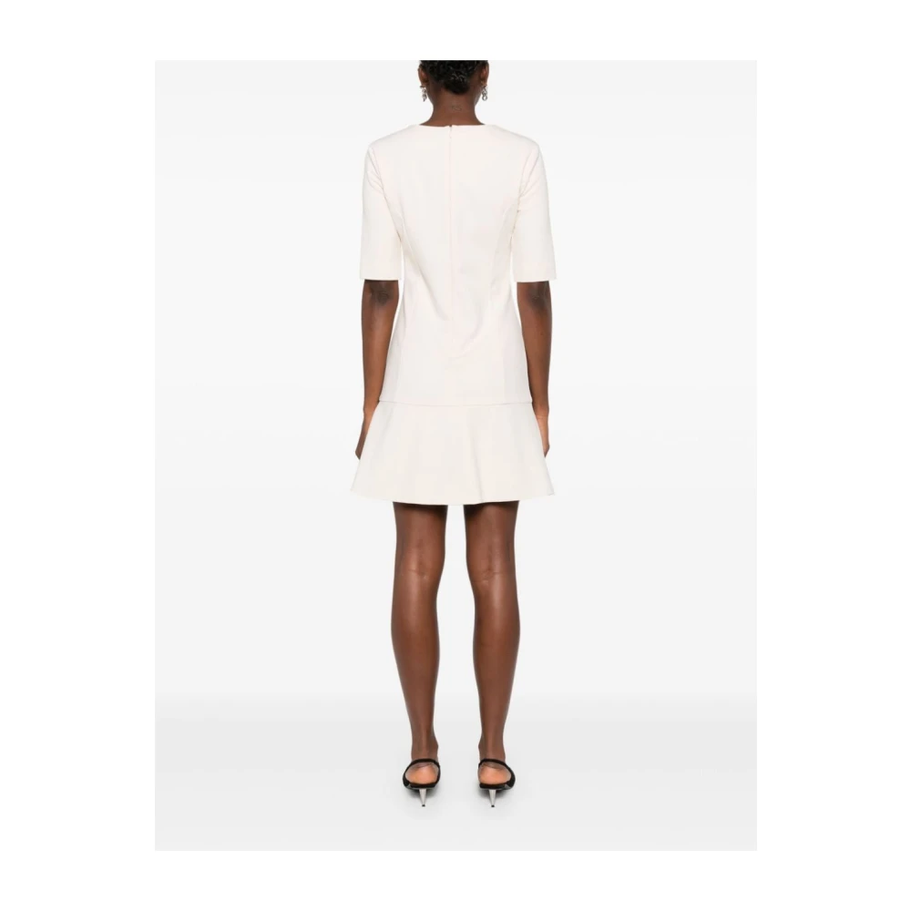 Twinset Crème Ronde Hals Jurk Beige Dames