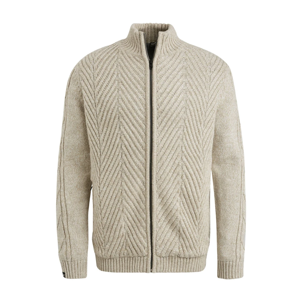 Vanguard Wollen Blend Rits Jas Beige Heren