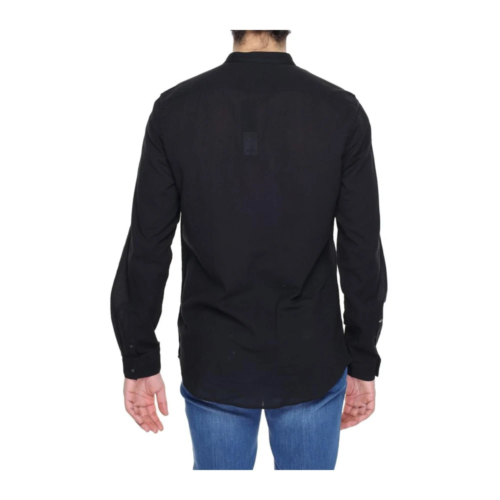 Antony Morato Zwarte Katoenen Overhemd Lange Mouwen Black Heren