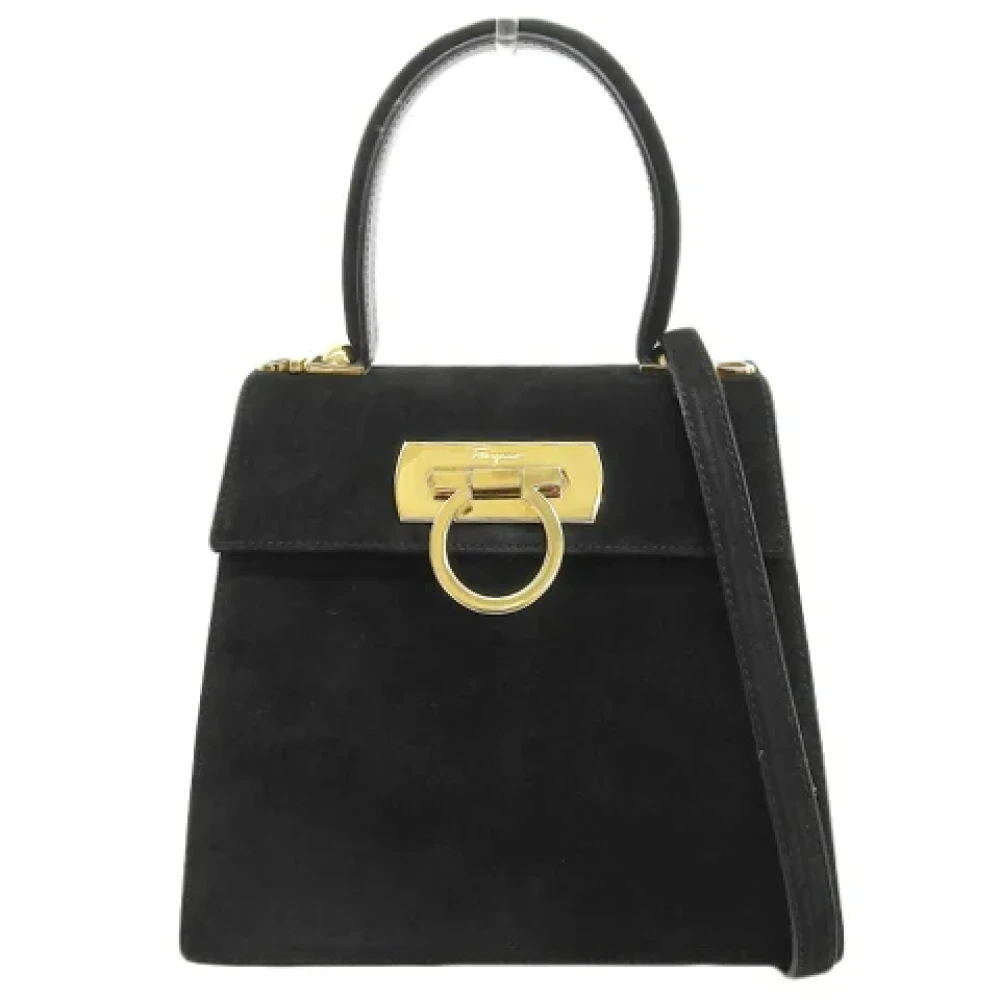 Salvatore Ferragamo Pre-owned Suede handbags Black Dames