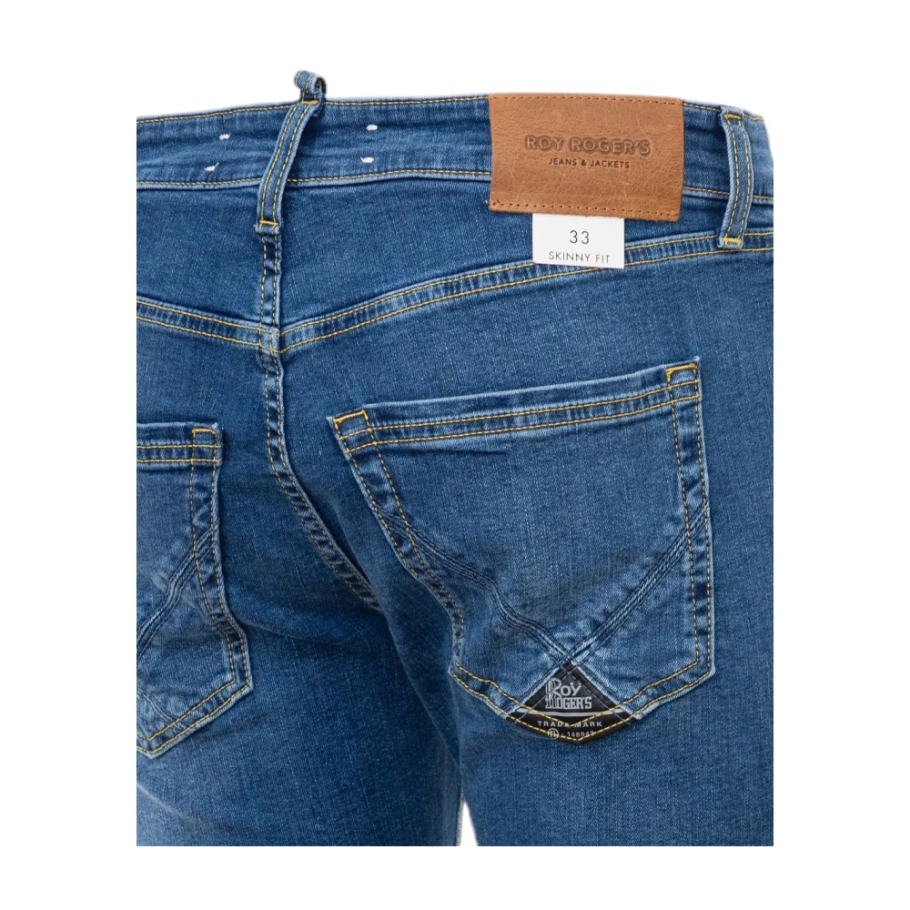 Roy Roger's Italiaanse Slim-Fit Stretch Denim Jeans Blue Heren