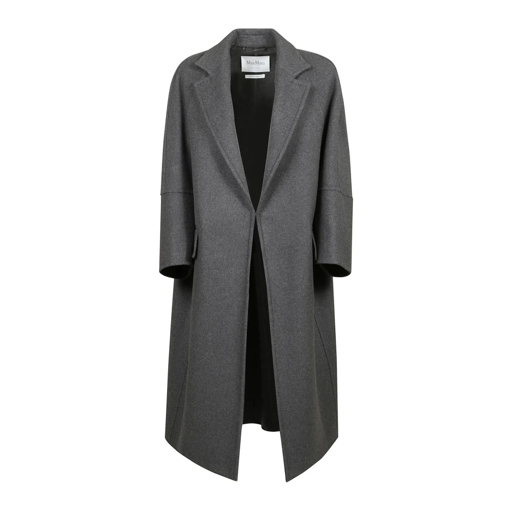 Max Mara Luxe Donkergrijze Oversized Wollen Jas Gray Dames