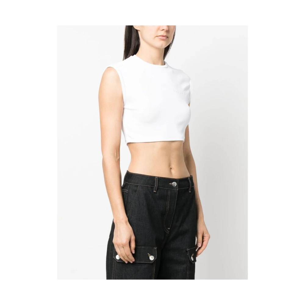 Vtmnts Witte Cropped Top met Nummer Patch White Dames