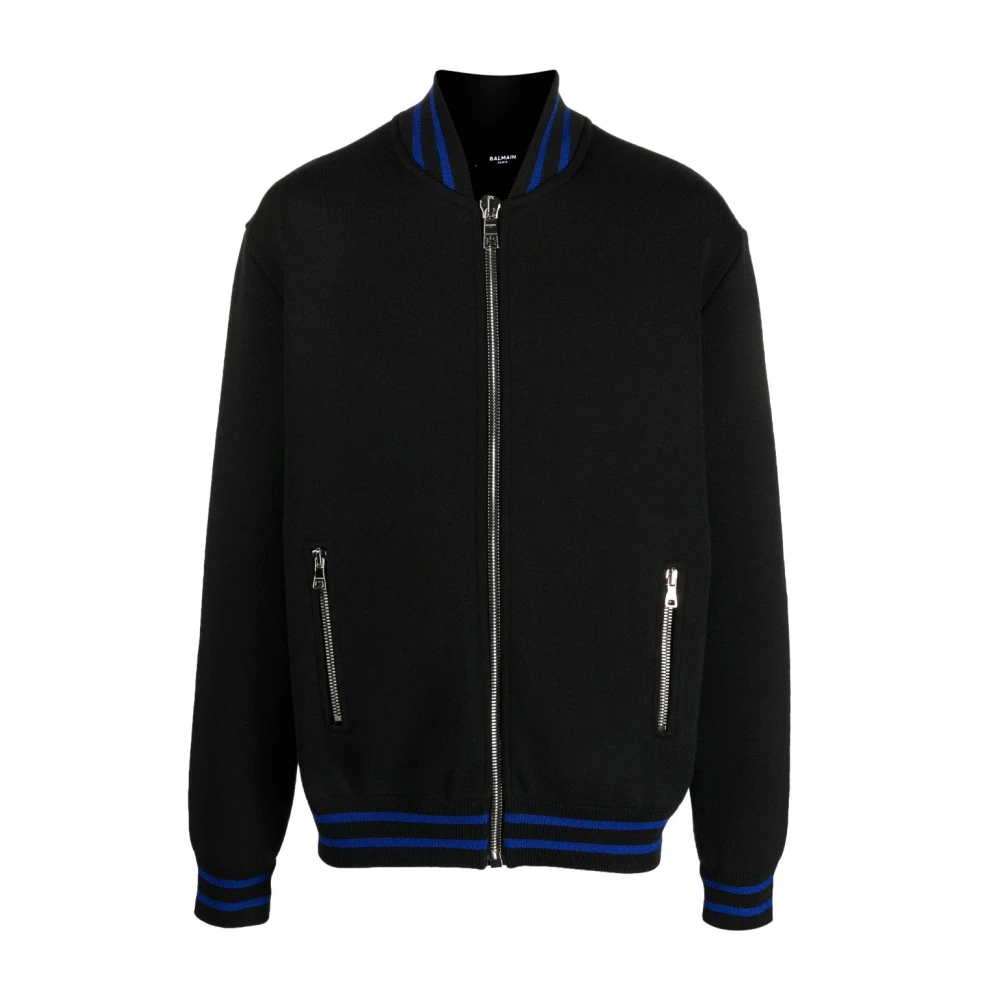 Balmain Men's Black Knitted Zipped Bomber - Bomber Jackets - 2XL - Jackets