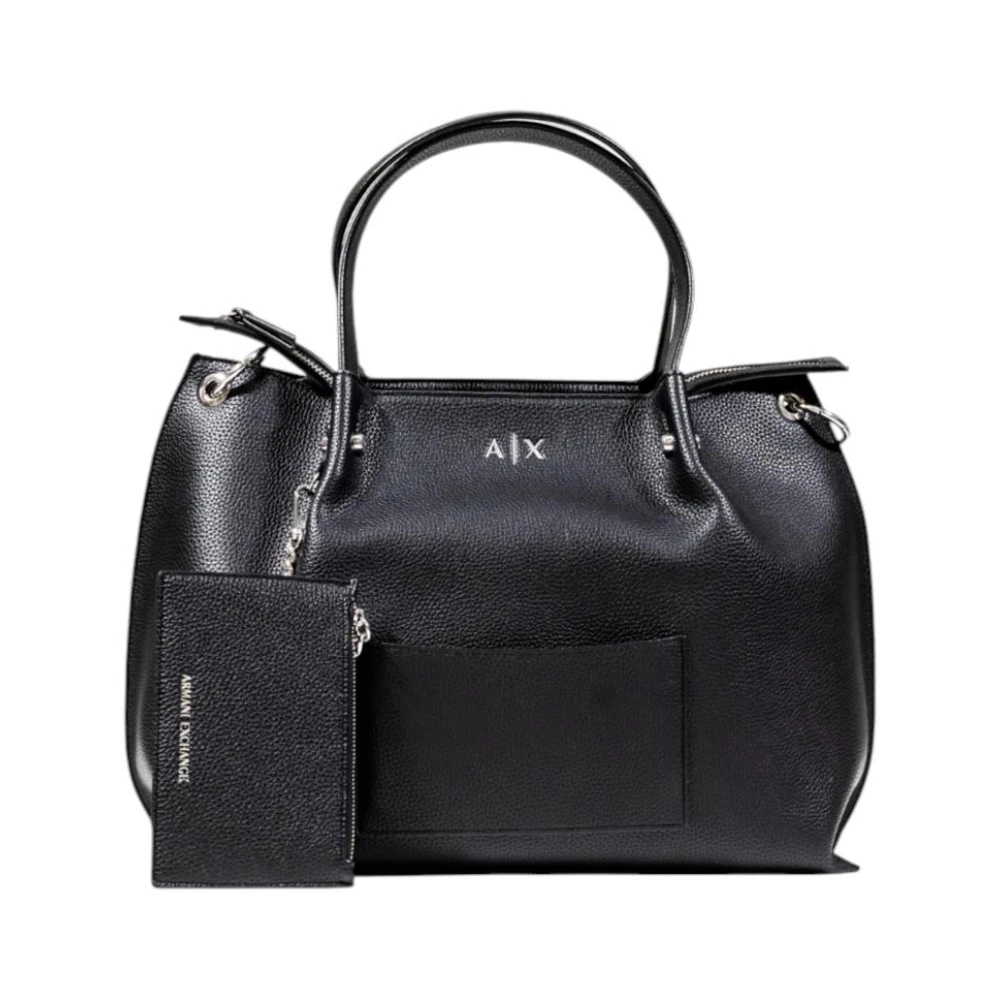 Armani Exchange Vrouw Zwart Handtas Met Schouderriem En Knoopsluiting