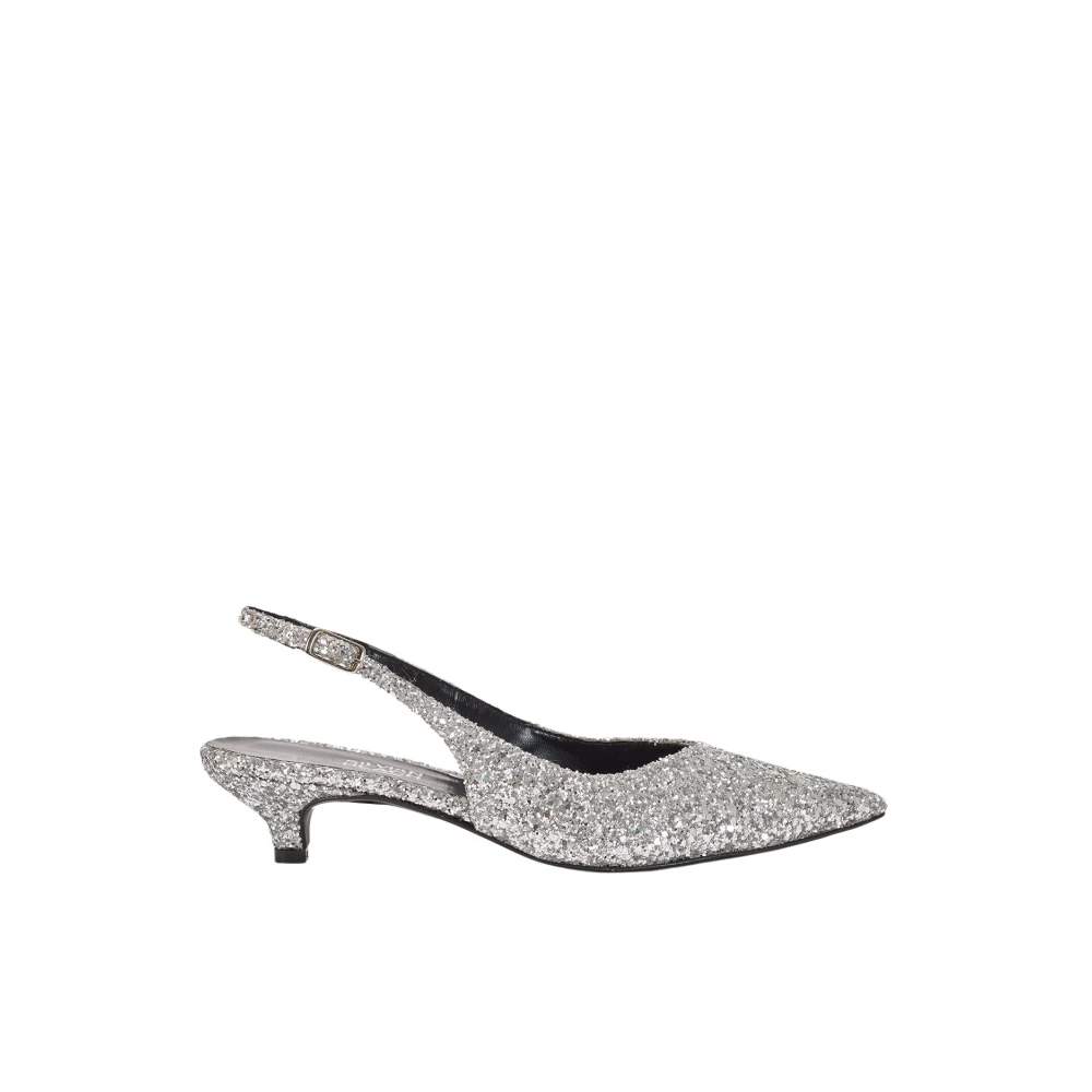 Silvian Heach Glitter Slingback Pumps Gray, Dam