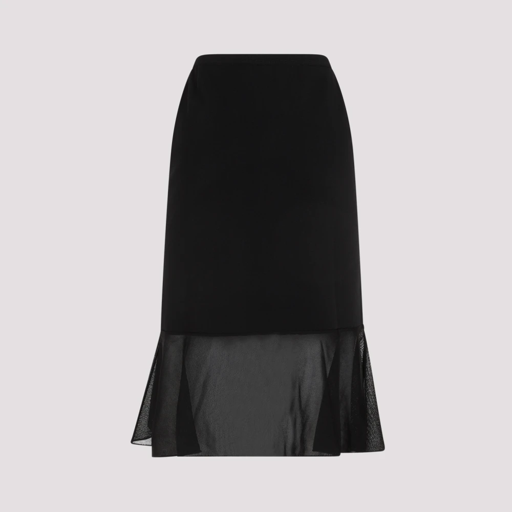 Tom Ford Zwarte Gerimpelde Rok met Transparante Details Black Dames