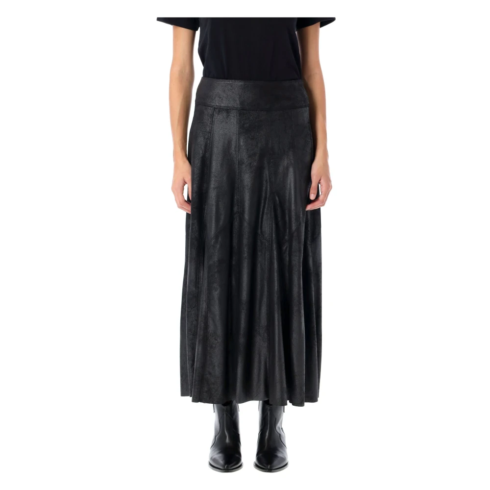 Isabel marant Zwarte Faux Leren Rok Genevi Black Dames