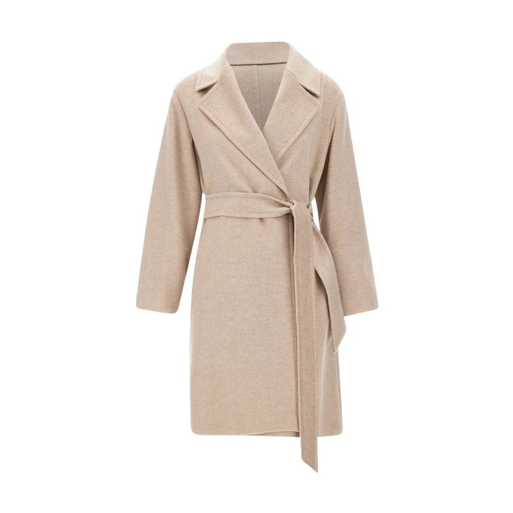 Max Mara Studio Elegante Wollen Jas Beige Dames