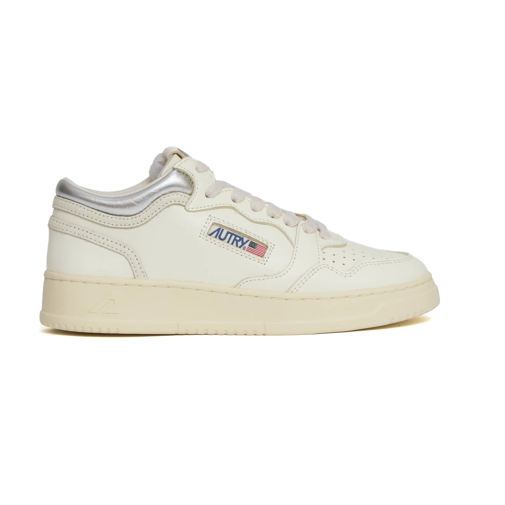 Autry Stijlvolle Leren Sneakers in Bianco Dames Schoenen Wit