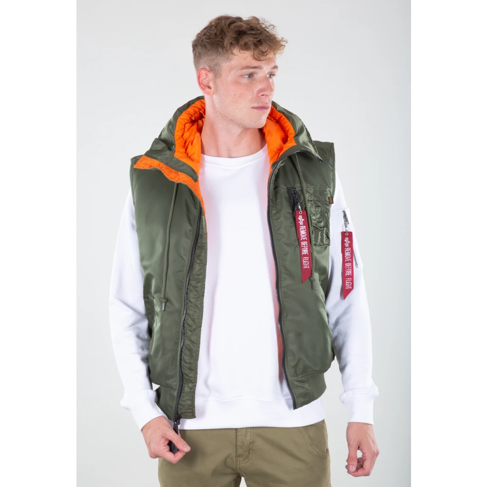 alpha industries Hooded Ma-1 Vest in Sage Green Heren